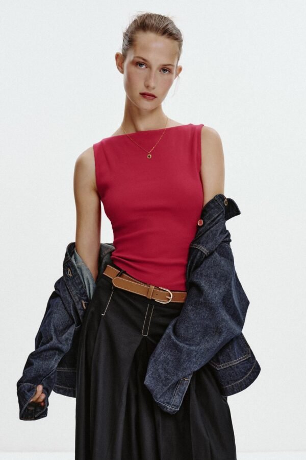 RIBBED SHORT SLEEVE TOP - Image 6