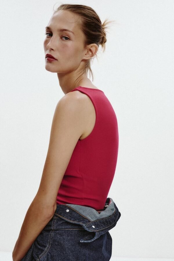 RIBBED SHORT SLEEVE TOP - Image 7