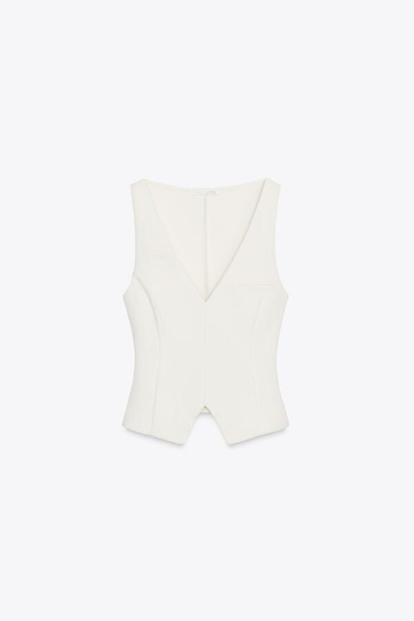 V-NECK INTERLOCK TOP - Image 3