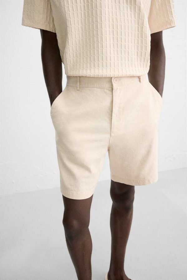 COTTON/LINEN BREMUDA SHORTS - Image 17