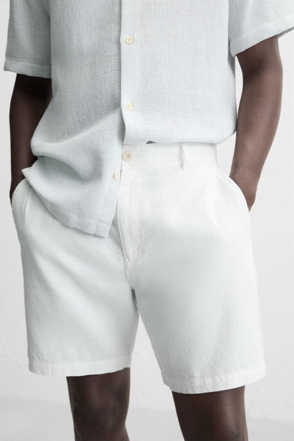 COTTON/LINEN BREMUDA SHORTS - Image 5